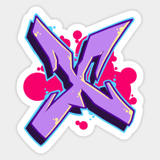 Letter X- Graffiti Street Art Style Sticker